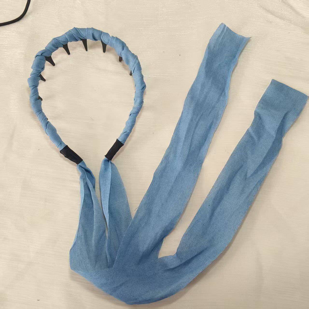 韩版潮纯色飘带发箍珍珠水钻缠绕编织麻花蝴蝶结发带森女发捆女