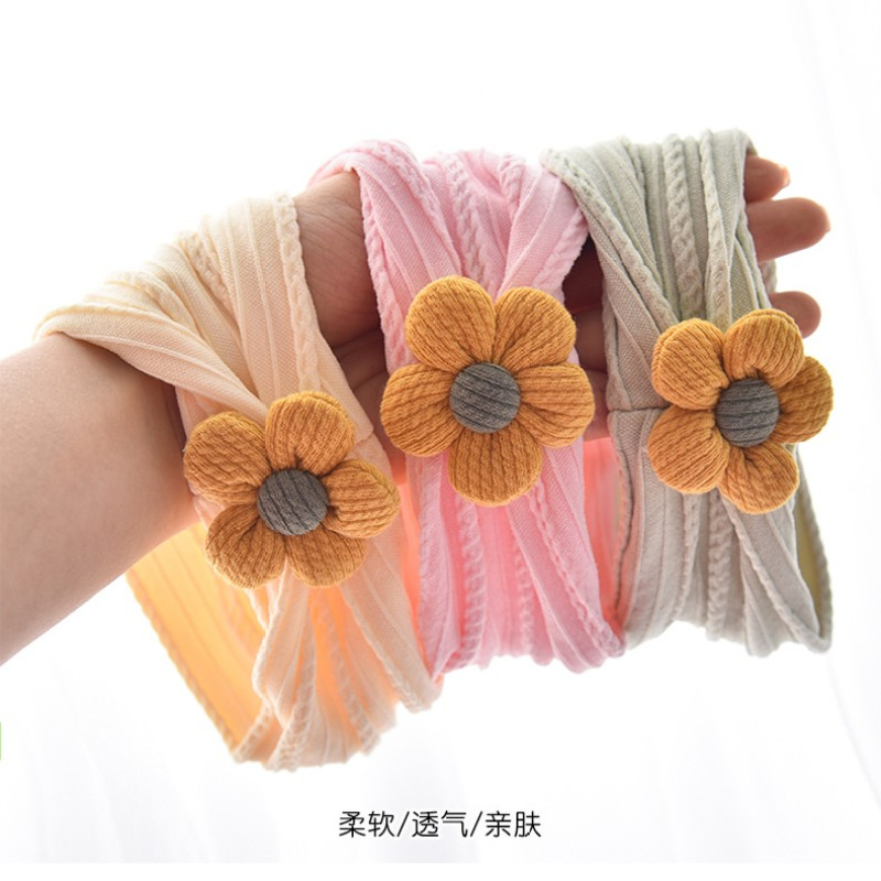 婴儿发带夏季护囟门帽头饰棉布花朵女宝宝发饰新生儿公主薄款春秋