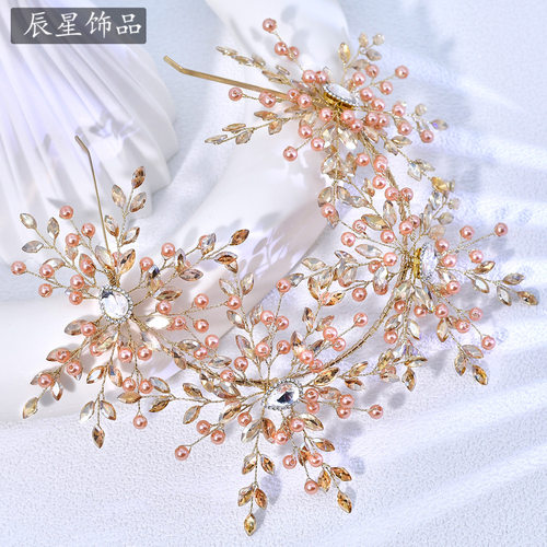 辰星新款水晶发箍精致雪花新娘结婚头饰舞台表演发饰CX906