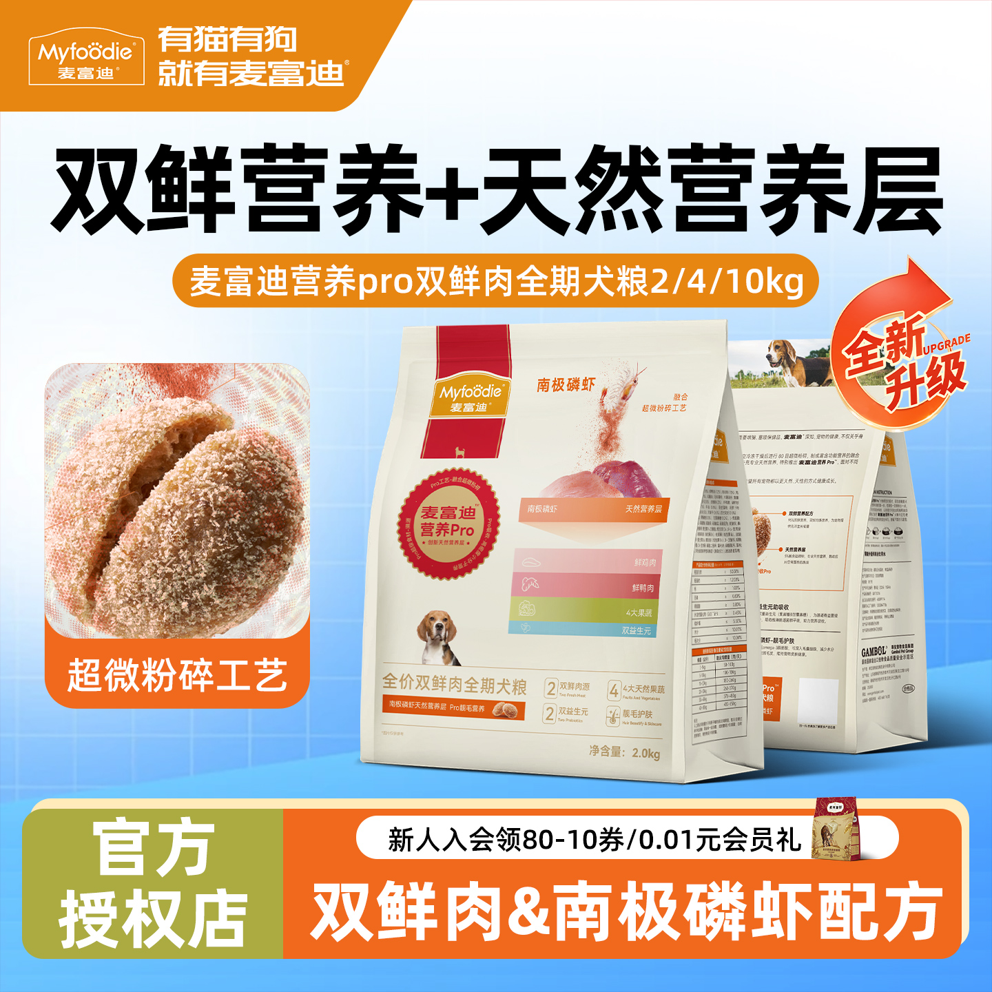麦富迪狗粮营养pro全价双鲜肉