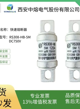 西安中熔RS308-HB-5M 750VDC100A160A250A315A直流熔断器保险丝
