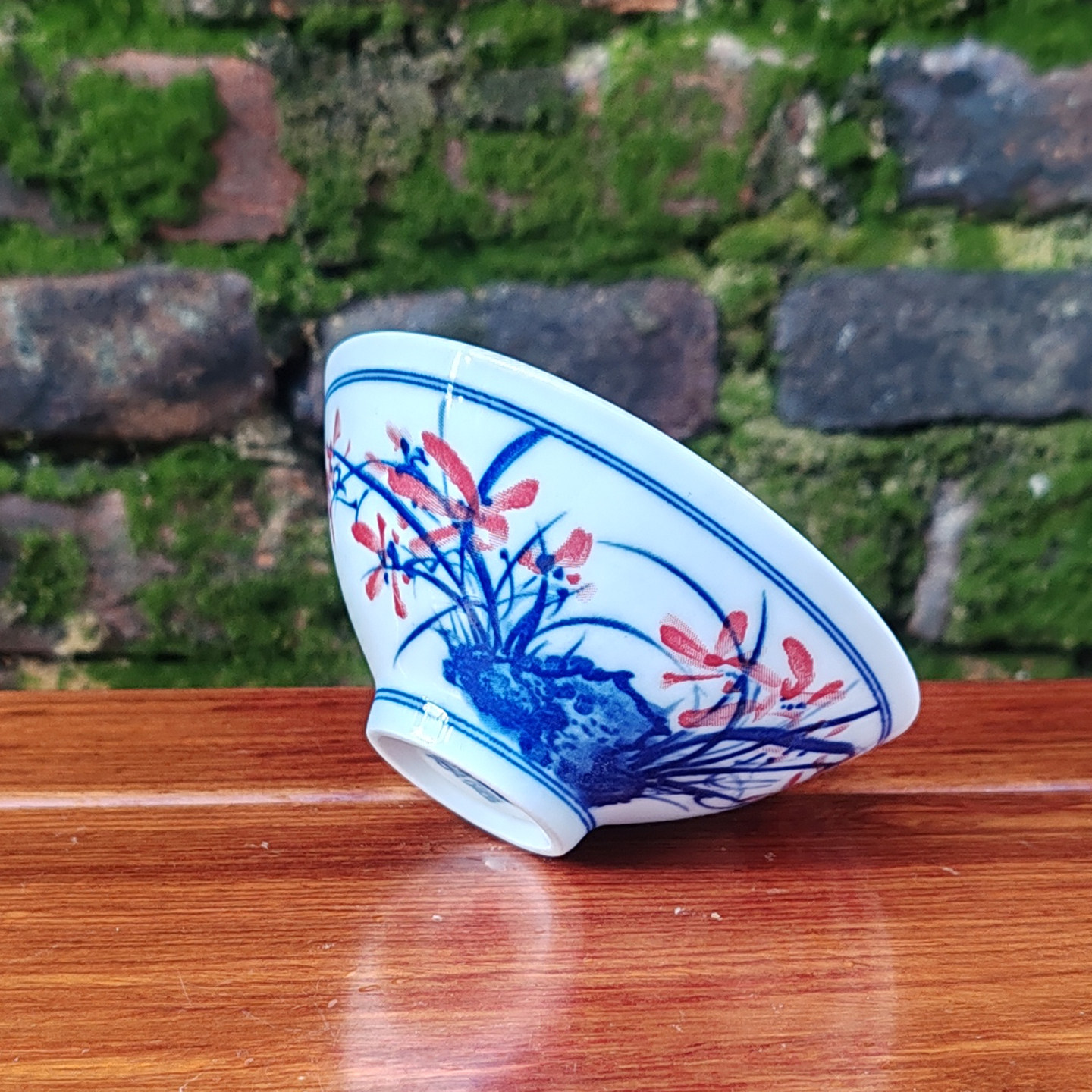 景德镇青花瓷梅花图案小斗笠茶杯图片