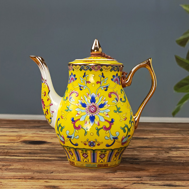 景德镇珐琅彩陶瓷醋壶小酱壶家用餐厅商用调味瓶厨房调料瓶描金