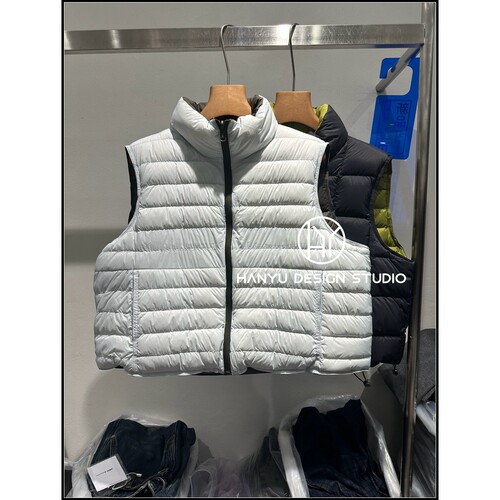 立领95白鸭绒羽绒马甲女冬季