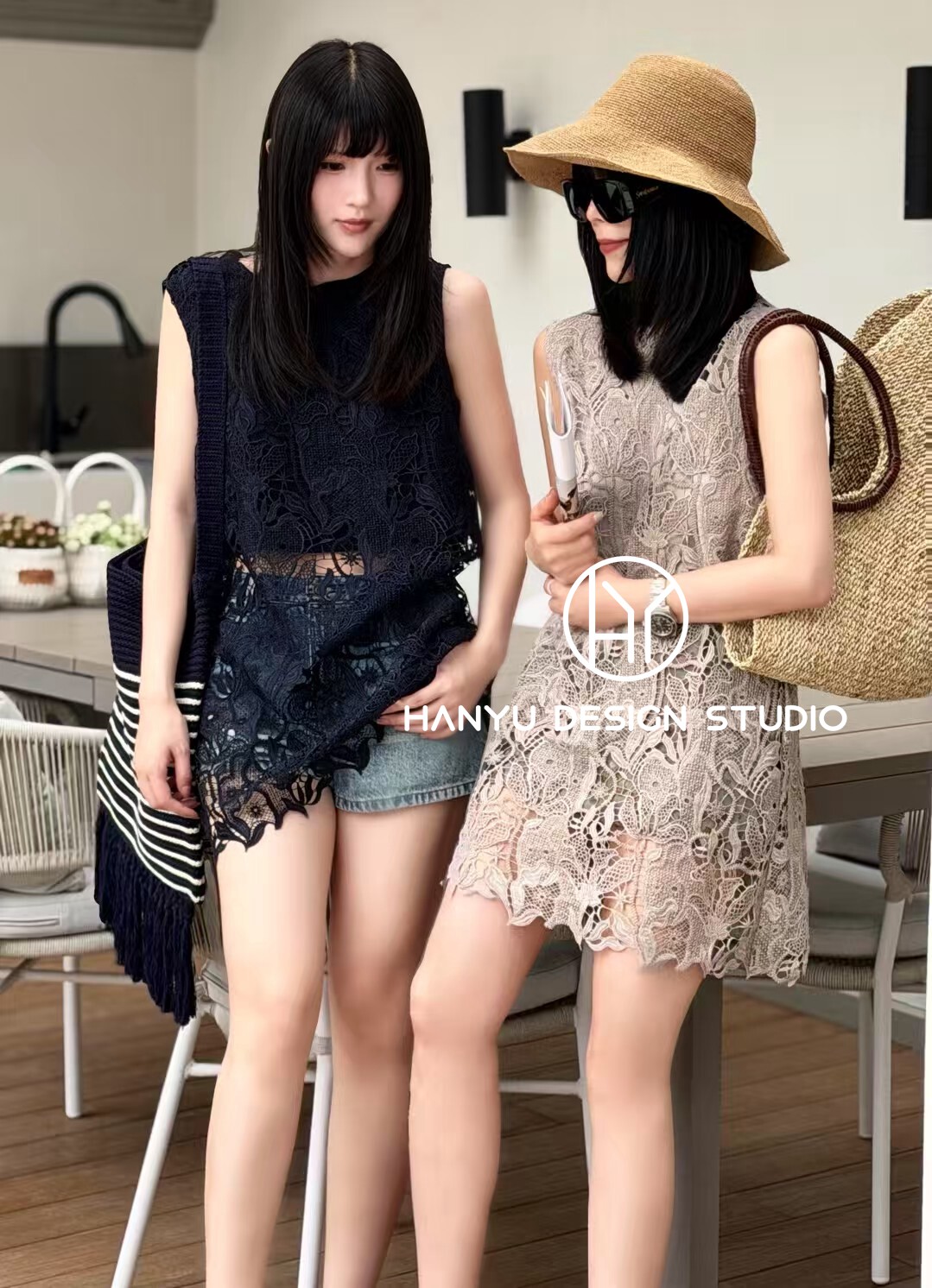 私信询价【韩钰DESIGN】2026夏季新款时尚镂空刺绣钩花无袖上衣女