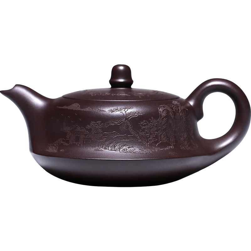 全手工刻绘原矿紫茄泥