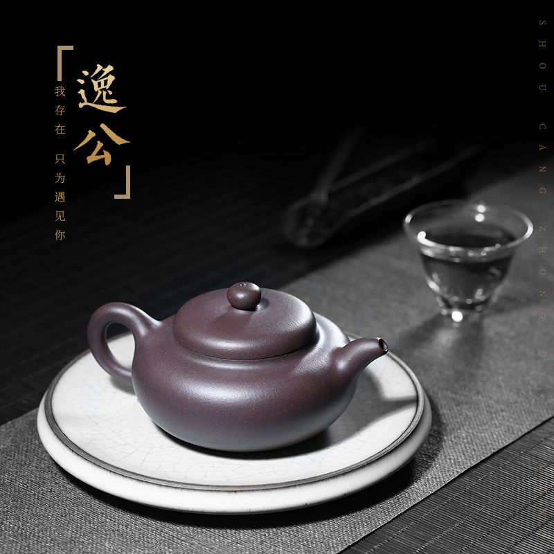 茗阳宜兴原矿紫砂茶壶名家全手工艺大师收藏功夫茶具底槽青逸公壶