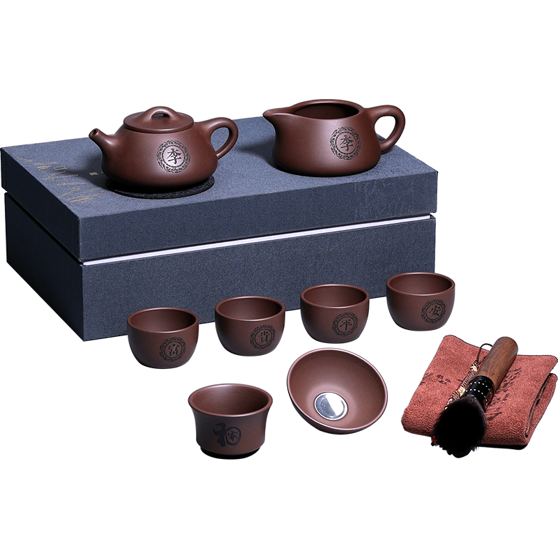 宜兴原矿紫砂壶套装全手工制作