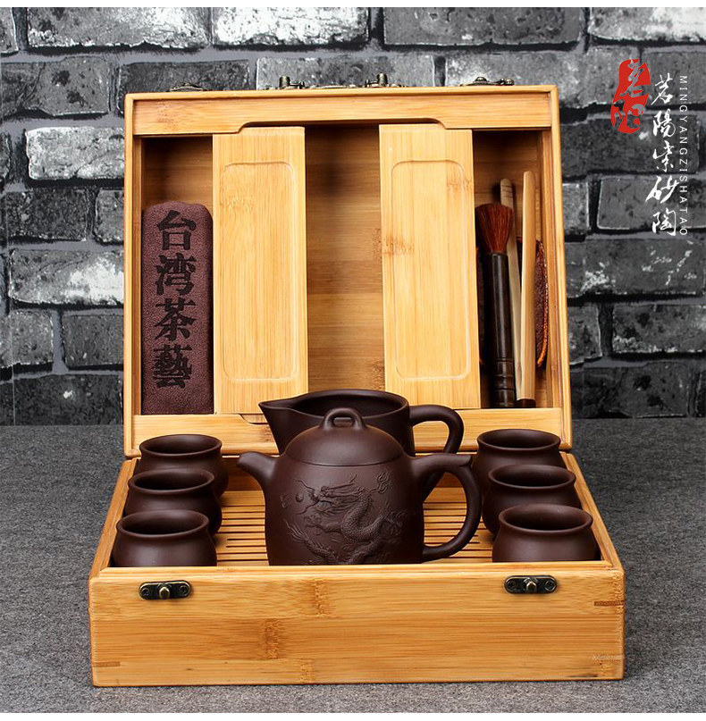 名家紫砂壶纯全手工宜兴周孝忠茶壶堆龙秦权旅行家用礼品功夫茶具
