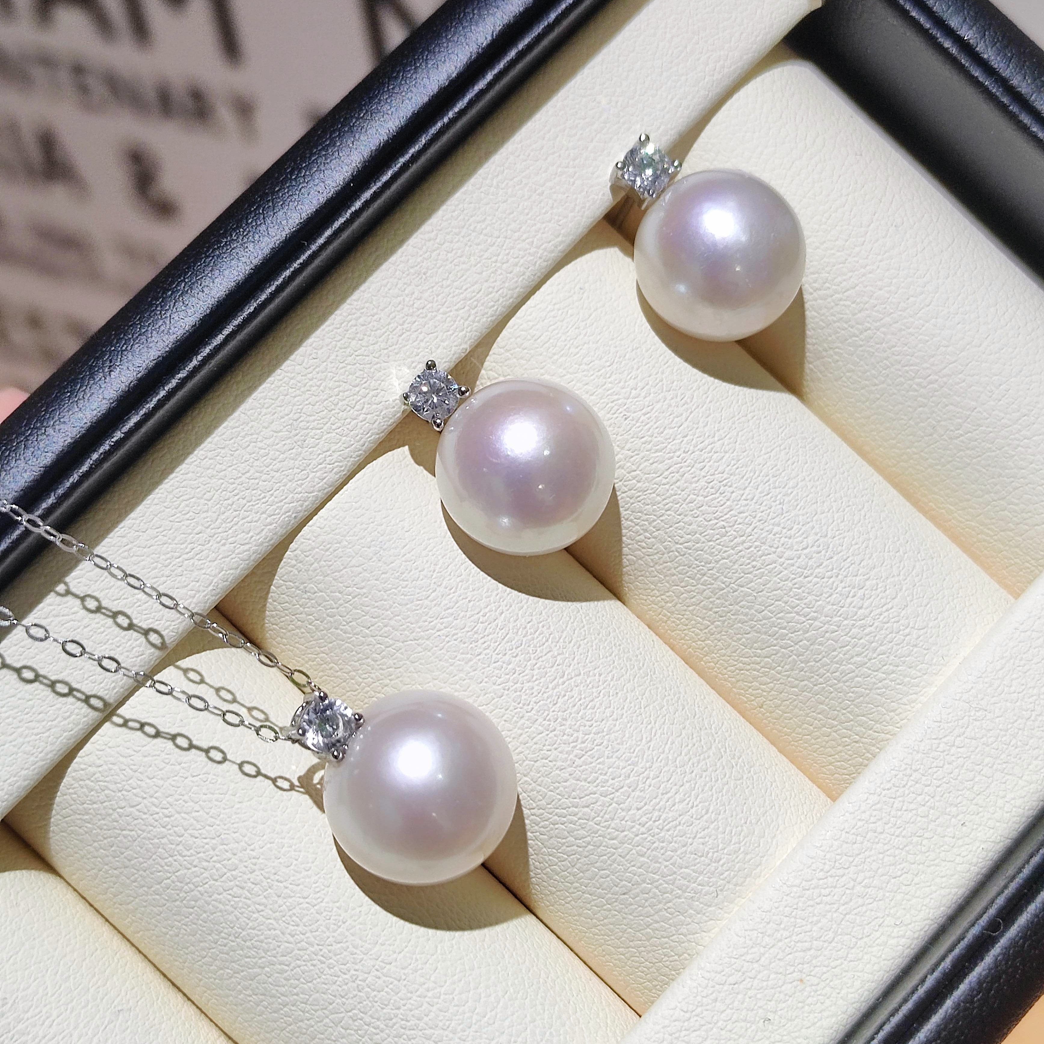 戴妃耳钉吊坠套链12-13mm正圆极强光天然淡水爱迪生珍珠s925银,珠宝/钻石/翡翠,耳饰,淘宝优惠券,粉丝福利购,淘宝优惠卷