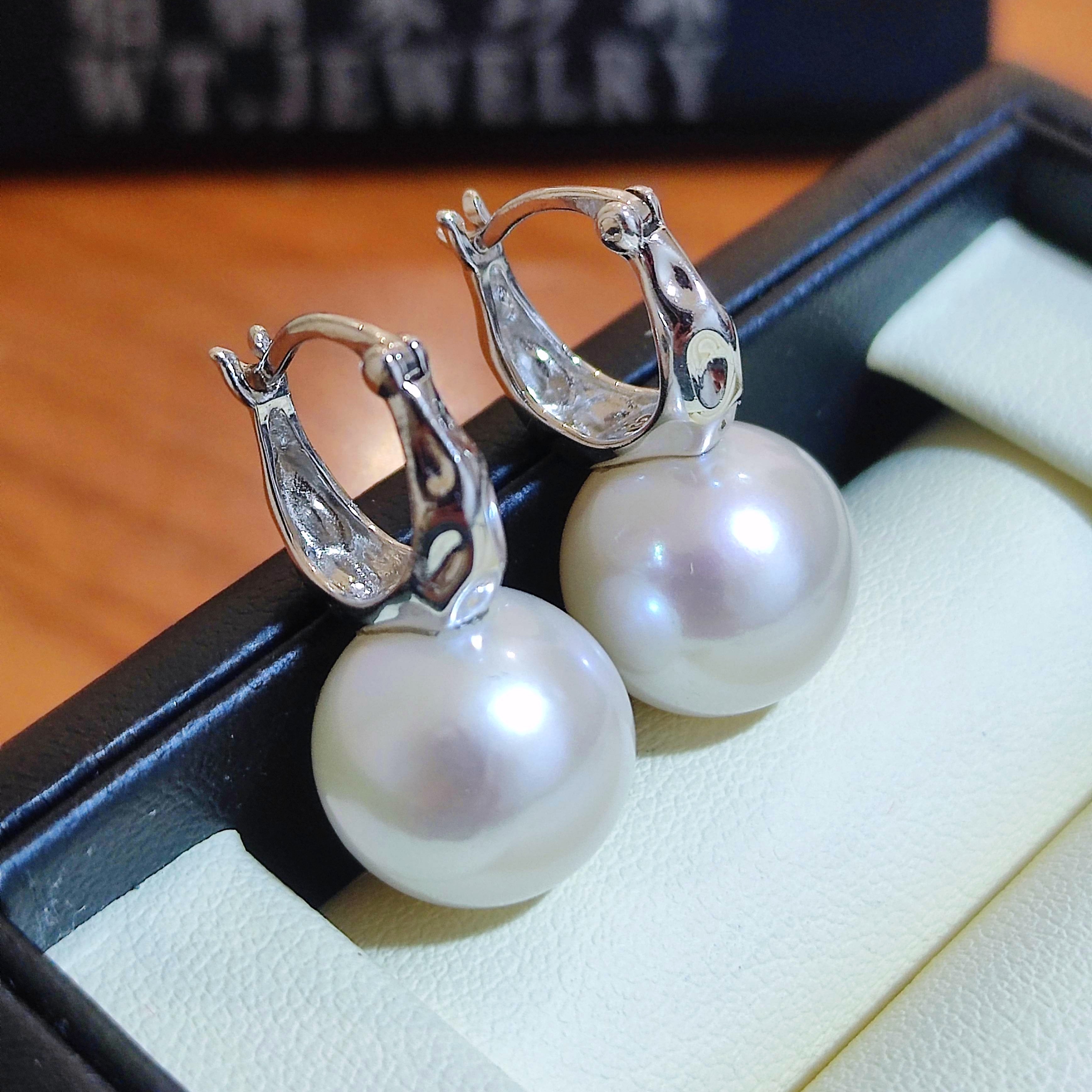 特选诸暨淡水珍珠12-13mm加厚纯银耳扣正圆天然淡水珍珠s925耳环,珠宝/钻石/翡翠,耳饰,淘宝优惠券,粉丝福利购,淘宝优惠卷