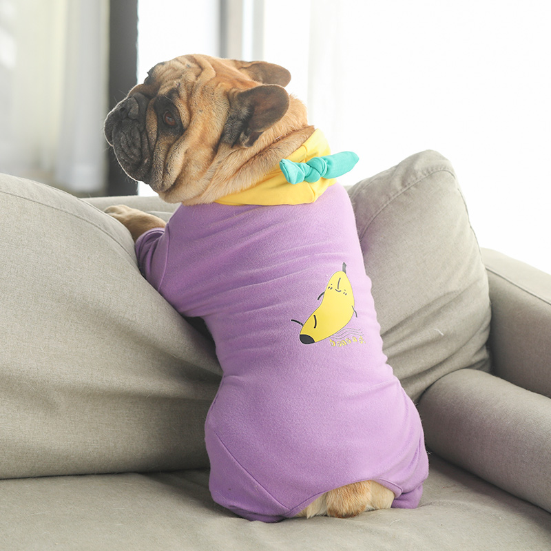 秋冬新款宠物狗狗水果法斗四脚衣