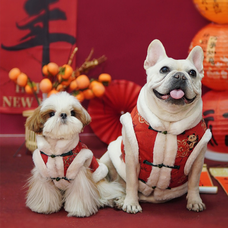 宠物新年狗狗衣服拜年服唐装