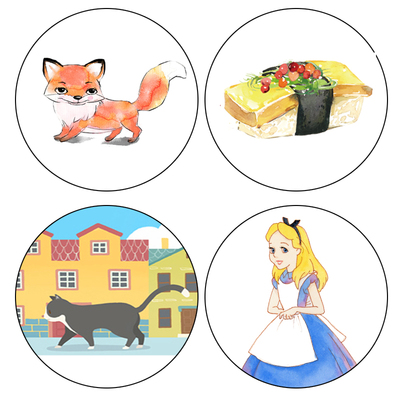 Alideco手账胶带原创可爱寿司 Alice 猫狐狸和纸胶带手帐宽 mt106