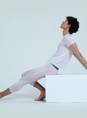 艾瑟氏男士七分平角裤短袖套装性感超薄半透居家内裤潮s707+021