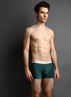 艾瑟氏 超薄冰丝无痕U凸平角裤 宽腰3D冲模透气性感内裤 S005K