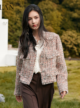 vilan/慧兰气质专柜款短外套女2025春秋新款时尚高级感小香风长袖