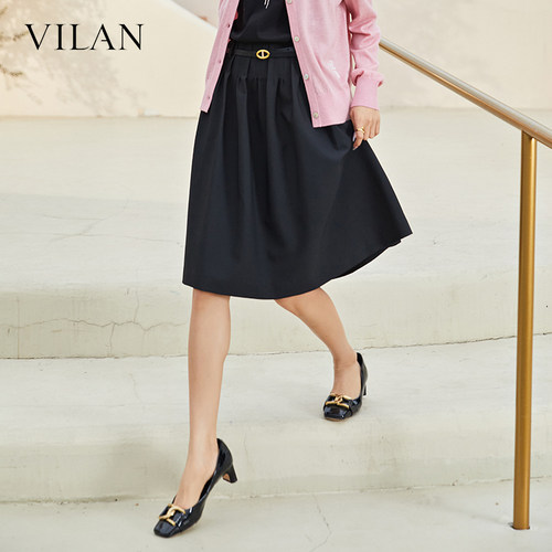 VILAN慧兰通勤高腰半身裙女