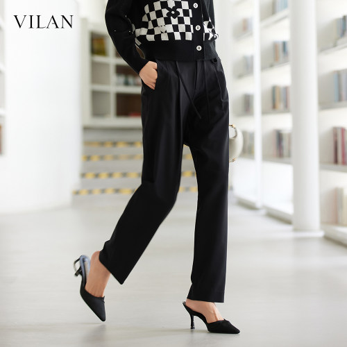 vilan/慧兰黑色西装裤女2025新款