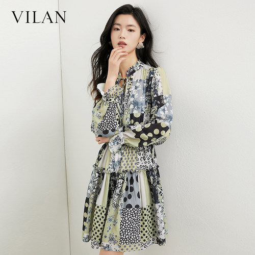 VILAN慧兰通勤连衣裙女