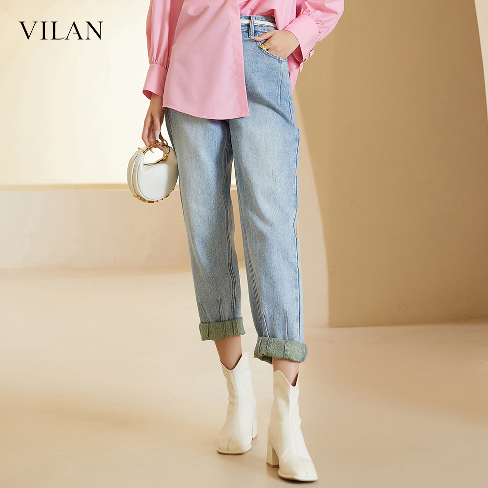 vilan/慧兰休闲哈伦牛仔裤子女