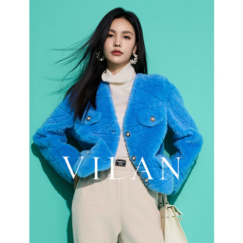 VILAN慧兰通勤皮草外套女