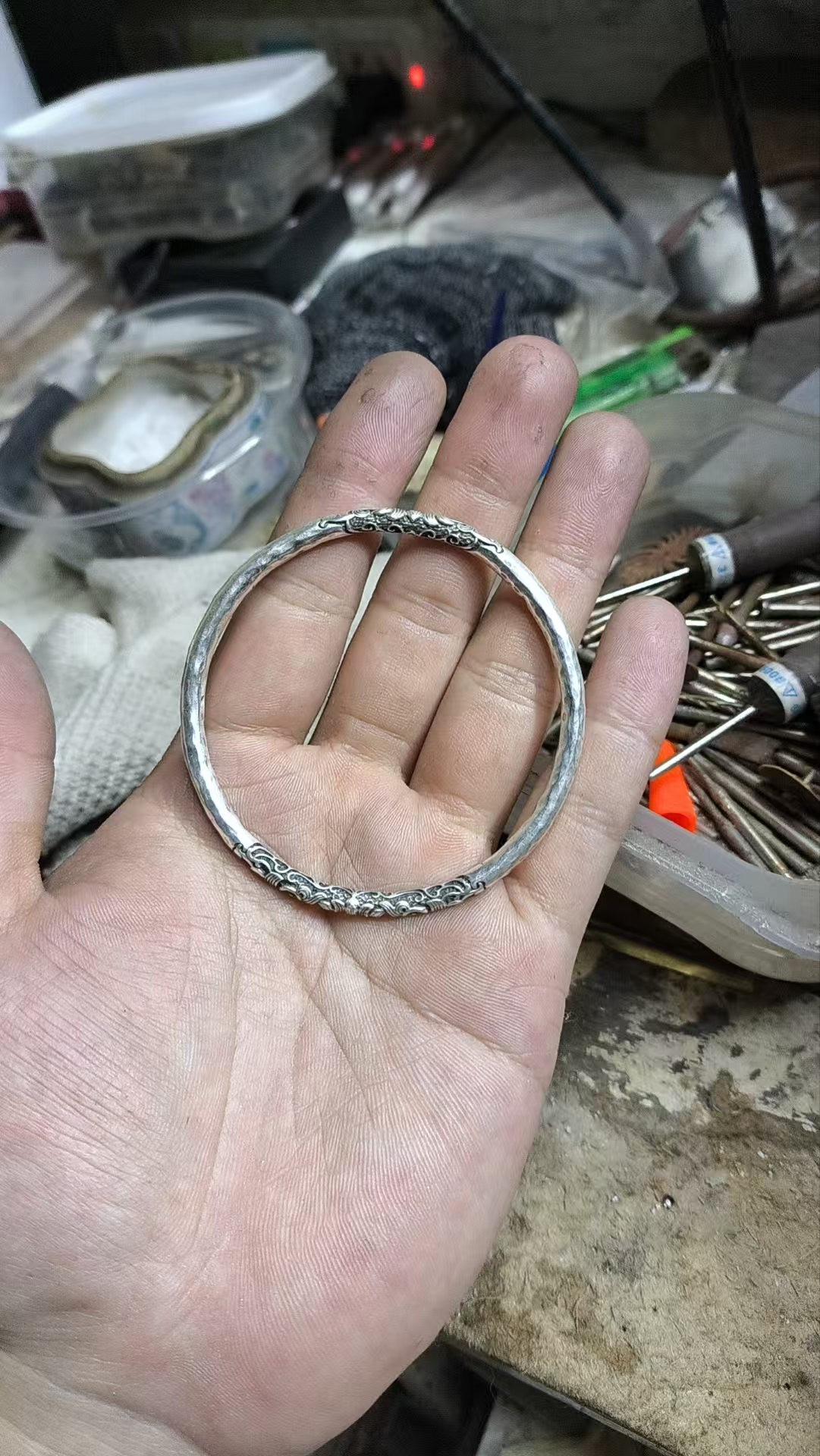 网红款卷草纹手镯石膏模具