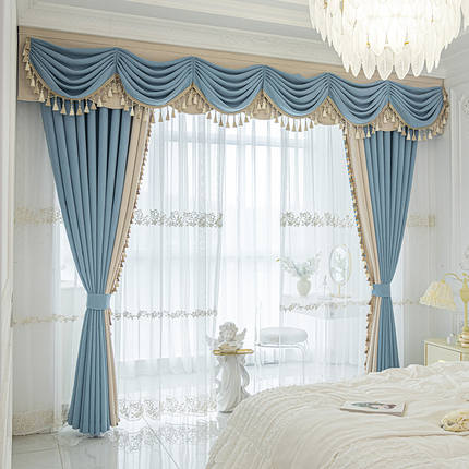 2026 New French-Style Light Luxury Full Blackout Bedroom Curtains, High-End, Simple, Modern and Elegant, Custom-Made for Living Room Bay Windows