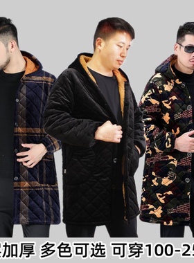 冬季加厚加绒男罩衣女加肥大码围裙加棉防污工作服245斤保暖棉服