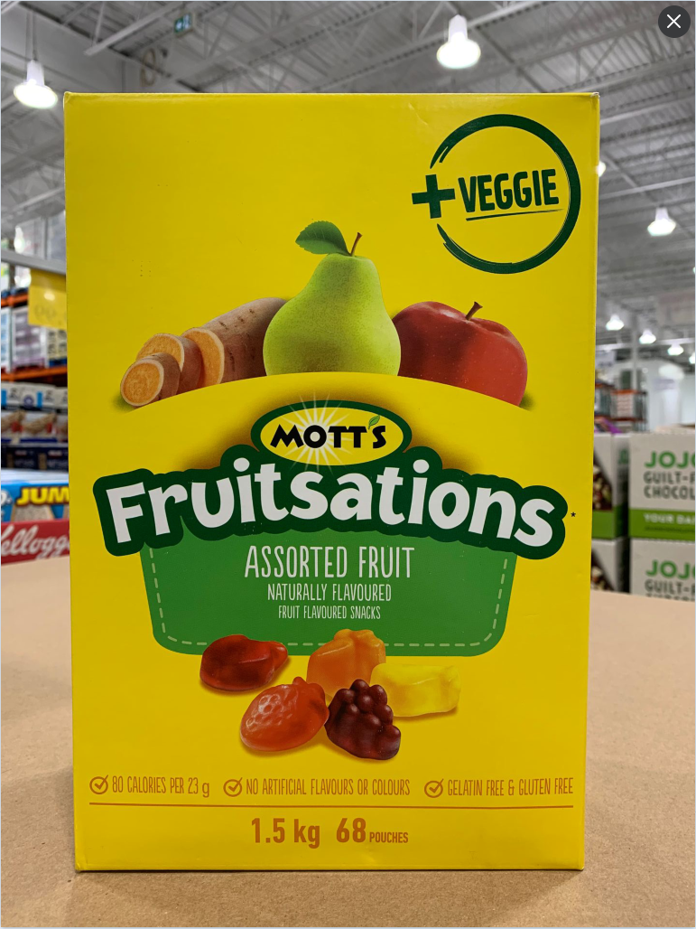 加拿大直邮 motts fruitsations 混合水果软糖68小袋/盒1.5kg