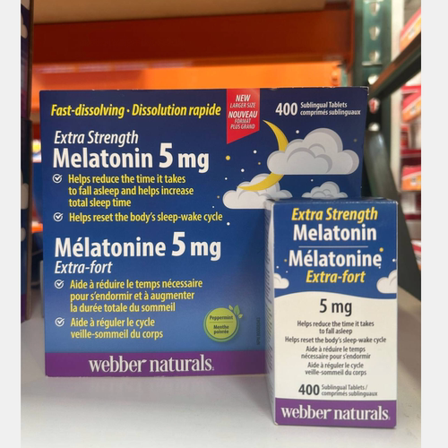 加拿大直邮WEBBER NATURALS伟博褪黑素 睡眠宝5mg 400粒