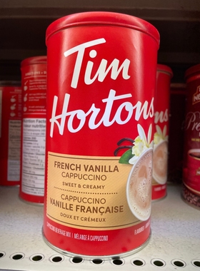 2罐9.5折加拿大直邮 Tim Hortons法式香草卡布奇诺速溶咖啡454克