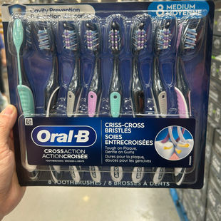 2盒减10加拿大直邮Oral-B交叉式动力刷毛欧乐B牙刷家庭装8支装
