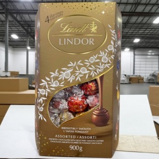 拍2盒9.5折加拿大直邮LINDT LINDOR瑞士莲4种口味夹心巧克力900g