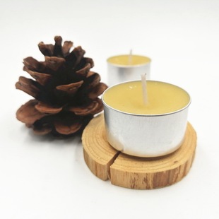 【8小时铝壳杯蜡烛】天然无烟蜂蜡蜜蜡 华德福瑜伽冥想祈祷净化