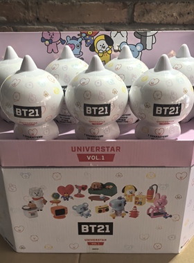 BT21白色家具手办盲盒公仔潮流玩具娃娃玩偶摆件IP周边礼物收藏