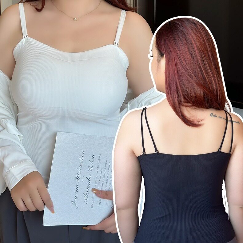加肥加大码美背内衣女士吊带背心胖MM抹胸打底内搭外穿上衣带胸垫
