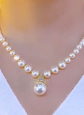 珍珠项链女轻奢小众高级感锁骨链2024新款爆款颈链配饰吊坠毛衣链