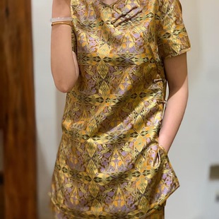 新中式张和才名家蜀锦国风桑蚕丝提花百搭上衣马甲