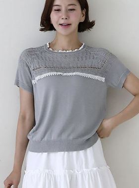 六0813韩国正品lemite-64106 针织衫区可爱简约夏季百搭正品优雅