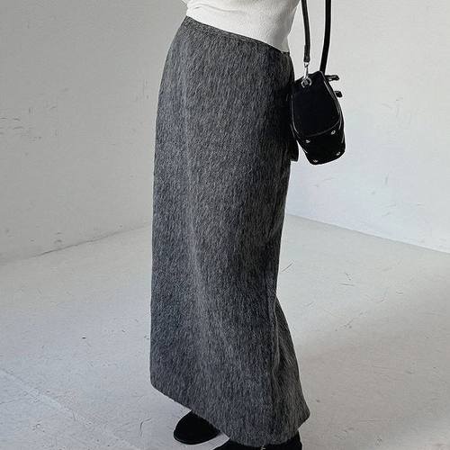 六0125韩国正品58171 半身裙区通勤端庄纯色高端正品舒适冬款别致