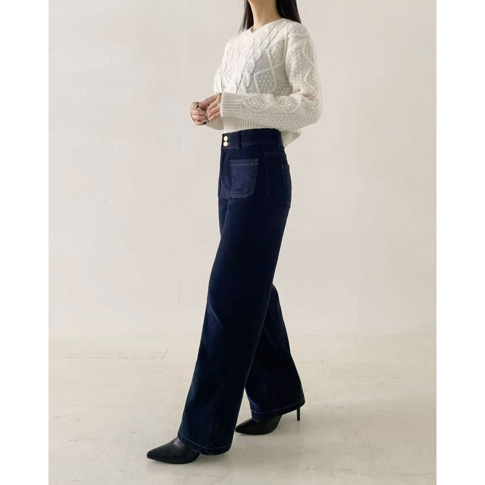 九1202韩国东大门运动牛仔裤区HowLuk-8717422修身冬季高档正品