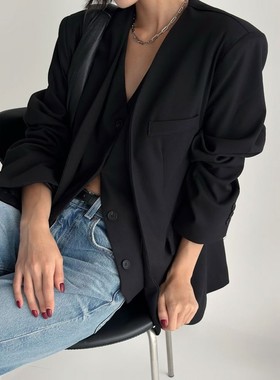 九1003韩国东大门运动户外夹克区BLACKLADY-8660343通勤经典纯色