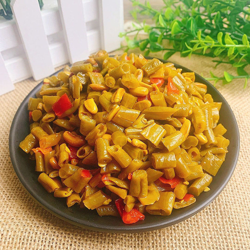 岳家口红油酸豆角整箱10斤农家香辣脆豇豆酱菜下饭菜咸菜大全商用