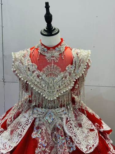 主持人礼服女童绝美花童女孩公主裙钢琴演奏演出高端轻奢生日冬季