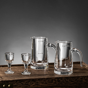 青苹果白酒杯家用玻璃酒杯小号一口杯2两烈酒分酒器子弹酒盅套装