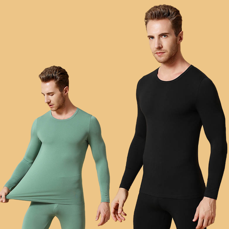 奥薇姿男士德绒保暖内衣薄款秋衣新款发热打底保暖衣A3231两件装