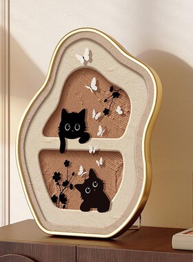 奶油风餐厅桌面摆画治愈系客厅装