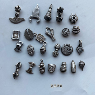 仿古藏传天铁金绒刀卡子经书扣挂件佛串珠小元素配饰挂件