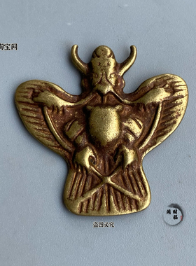 仿古黄铜藏传精品老少见黄铜大鹏鸟挂件金翅大鹏吊坠